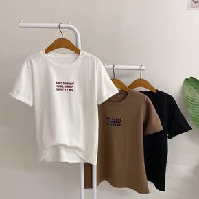 / 메망 스판 영문 레터링 반팔 티셔츠(3color)