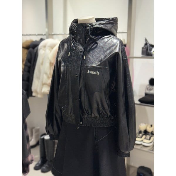 [여주점] 페이크 레더 후드자켓ES1JJ200