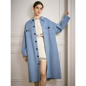 YY_Blue double faced cashmere coat