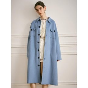 YY_Blue double faced cashmere coat