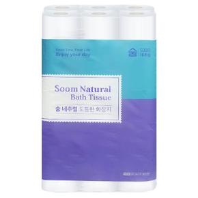 숨 내추럴 도톰한 무형광 화장지 3겹 25m x 90롤 (S12534906)