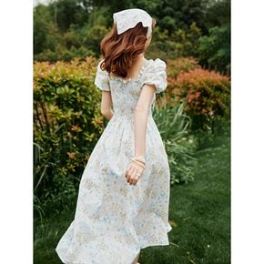 WD_Square neck puff floral dress