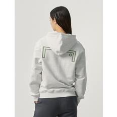 STITCHED BIG LOGO ZIP-UP HOODIE-MELANGE GREY