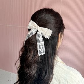 라엘리본 자동핀(아이보리)