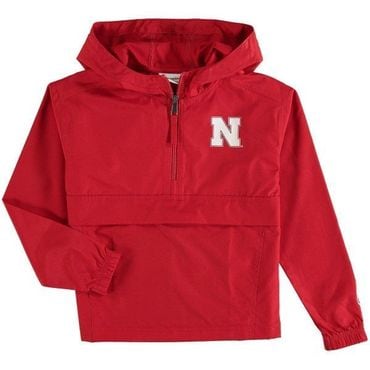 챔피온 키즈 챔피온 Youth 챔피온 스칼렛 Nebraska Huskers 팩  고 쿼터 집업 윈드브레이커 바람막이 자