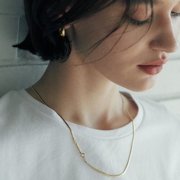 베흐트 [925 silver] Un.silver.161 / flat soir necklace (long ver.)(gold) (11115)