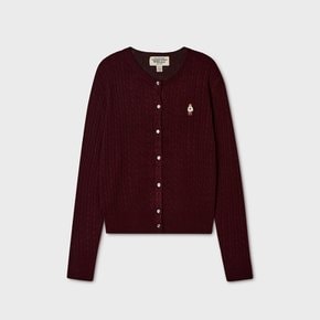 Steve High Gauge Wool Cable Cardigan / WHCKG4912F