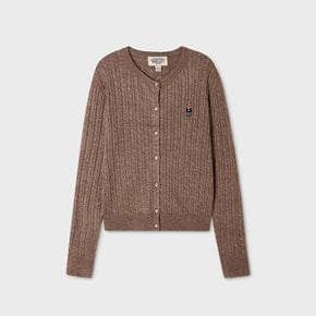Steve High Gauge Wool Cable Cardigan / WHCKG4912F