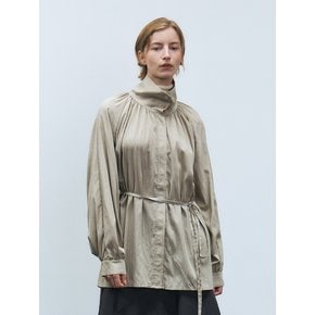 RTF HIGH NECK SHIRRING BLOUSE _2COLORS
