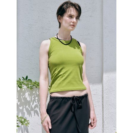 세이지 NOIR RIBBED SLEEVELESS (2 COLORS)