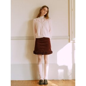 Cest_Ruffled corduroy skirt