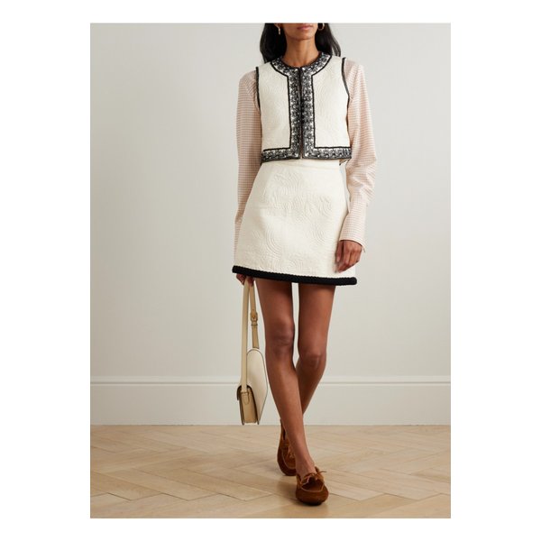 엠포리오 시레누세 클라라 자수 퀼팅 코튼 베스트 화이트 46376663162926795