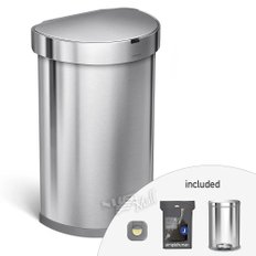 심플휴먼 세미 원형 휴지통 45L+4.5L SIMPLEHUMAN 45L SEMI ROUND CAN AND 4.5L CAN W/ ODORSORB