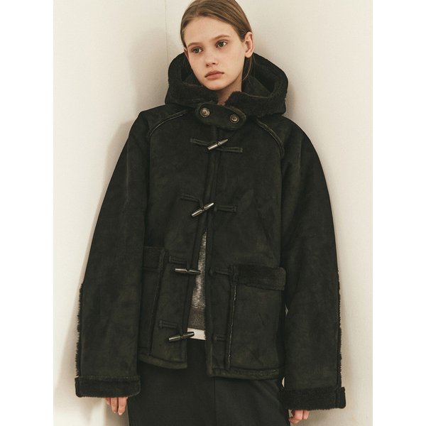 HOODED DUFFLE MUSTANG JACKET_BLACK