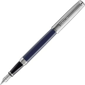 독일 워터맨 만년필 1819301 WATERMAN Exception Slim Fountain Pen Blue Lacquered Barrel Silv