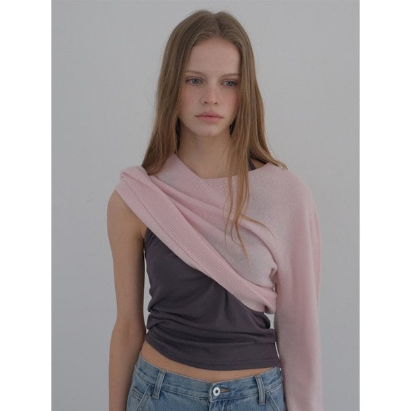 홀가먼트 울 브이넥 니트(Pink)