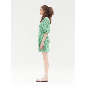 PUFF SLEEVES V NECK ONEPIECE_LIGHT GREEN