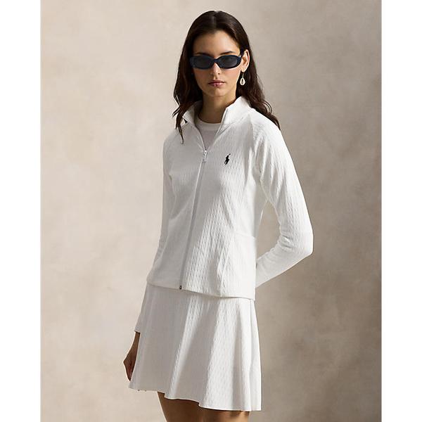 폴로 골프 여성 케이블 스트레치 자카드 지퍼 재킷(WMXGKNINFB20055100)
