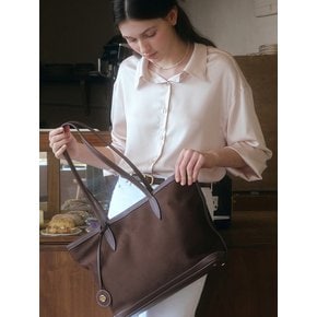 U Suede Stitch Point Shopper Bag_2colors