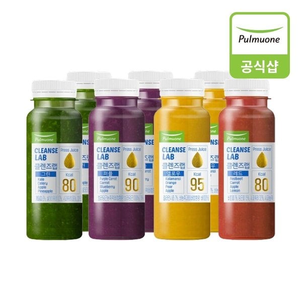 클렌즈랩 1day 190mlX7병 (그린 2병, 퍼플 2병, 옐로우 2병, 레드 1병)