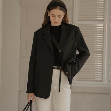 틸아이다이 Tie strap detail layered jacket_Black