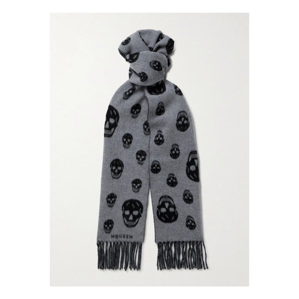 프린지 인타르시아 니트 울 캐시미어 혼방 스카프 46376663162956458