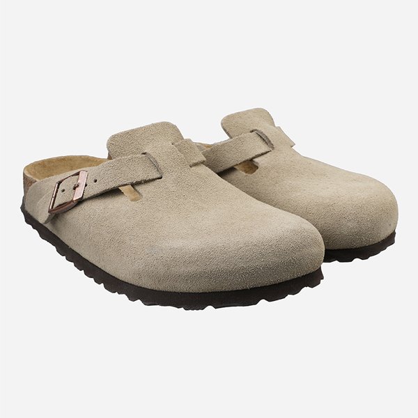 [시흥점] 6S 560773 보스턴 소프트 스웨이드 레더 뮬 슬리퍼 타우페