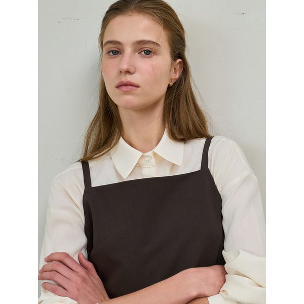 프렌치 뷔스티에 플레어 탑 딥브라운 J1933