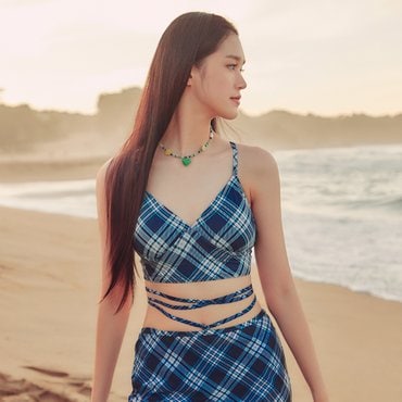 배럴 서머 브리즈 체크 비키니 SET 딥네이비 (B5SWWBI062DNV)