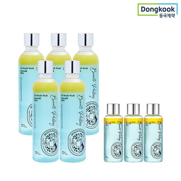 동국제약 뷰티풀링 오일가글 280ml 5개 + 80ml 3개 (민트/파인/루이보스)