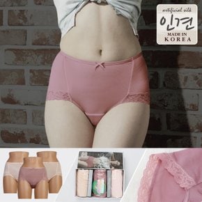 여성 연맥시 인견 삼각팬티 3매입