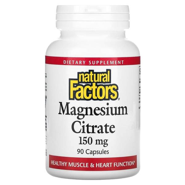 [해외직구] Natural Factors 네추럴팩터스 마그네슘 시트레이트 150mg 90캡슐