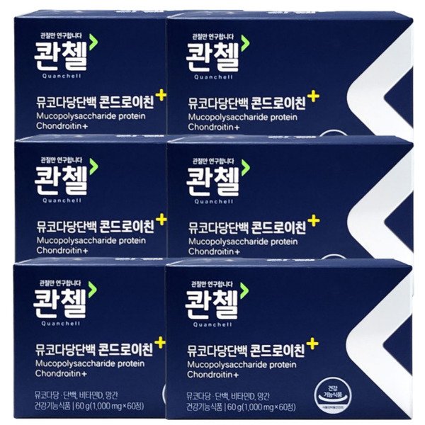 콴첼 뮤코다당단백 콘드로이친 플러스 관절 건강 60정 x 6개 철갑상