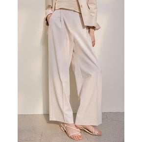 LIFE WIDE ONE TUCK PANTS BEIGE