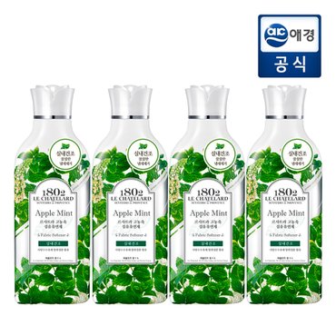 르샤트라1802 르샤트라 실내건조 고농축 섬유유연제 애플민트 용기 1L x 4개