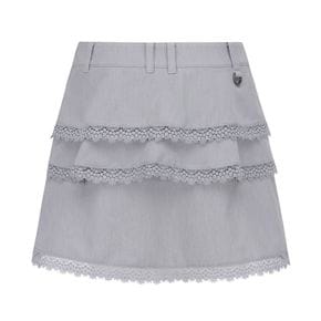 (사은품증정) 25 S/S 여성 별 심볼 레이스 티어드 큐롯 스커트 821E1PC001GY