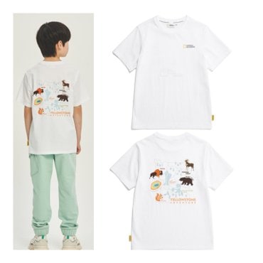 내셔널지오그래픽키즈 키즈 K232UTS130 그래픽 반팔티셔츠 WHITE