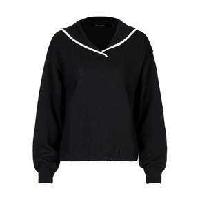 Marin Collar Knit Top Black