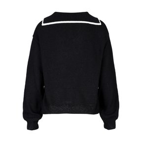 Marin Collar Knit Top Black