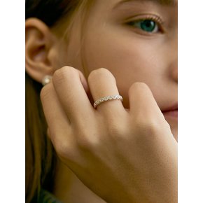 [진주귀걸이 2종 증정] Faceted round cut ring