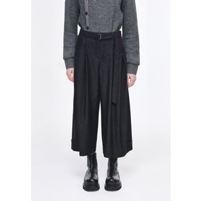 송지오 크로스턱 크롭 와이드 팬츠