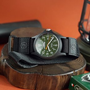 익스페디션 40mm 아카디아 카키 벨크로(찍찍이) 필드워치 아웃도어 손목시계