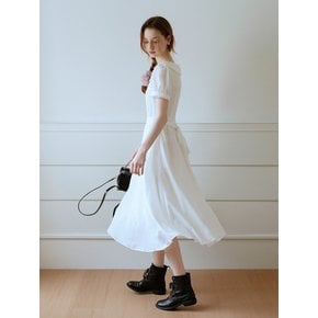 Cest_White doll collar chiffon dress