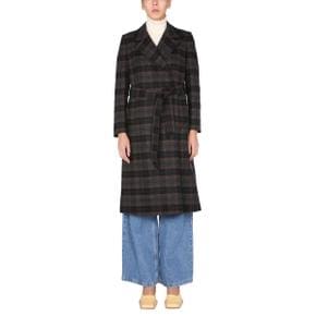 FW21 [바버] Trench Coat COAT WITH TARTAN PATTERN BLACK LWO0216_OR51