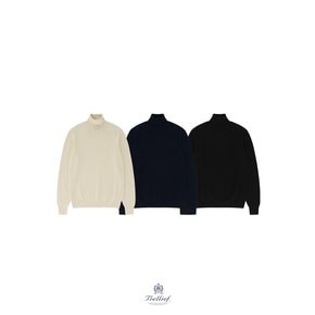 Wool soft Turtle Neck Knit (Navy)