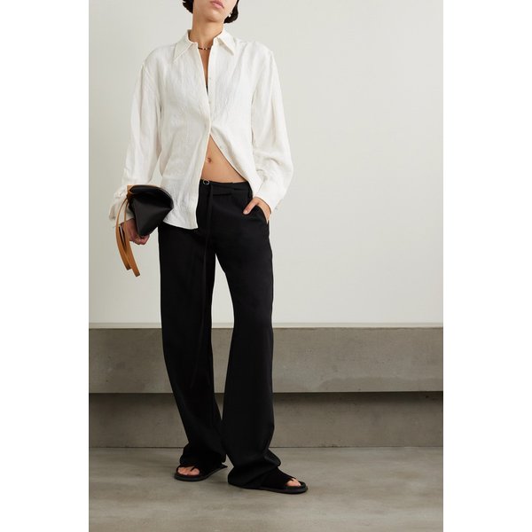 세인트 아그니 넷 서스테인 90s 스트레치 울 트윌 와이드 팬츠 블랙 1647597325584719