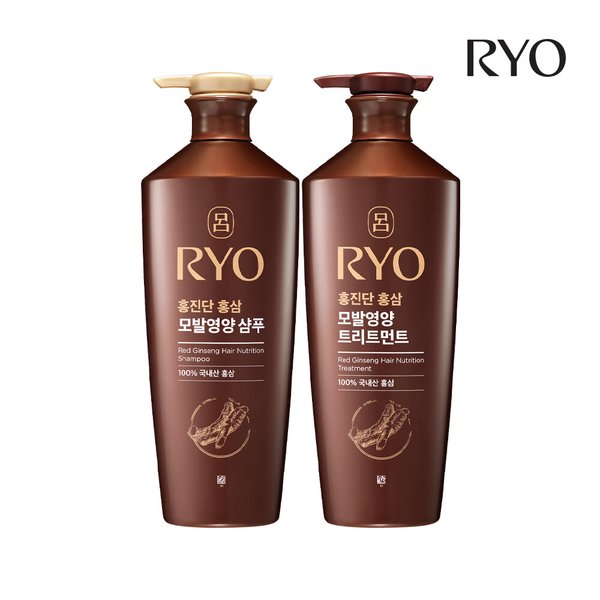 홍진단 홍삼 모발영양 샴푸 820ML + 려 홍진단 홍삼 모발영양 트리트먼트 820ML