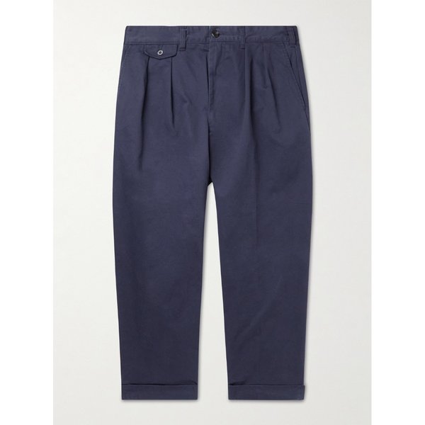 빔스 테이퍼드 크롭 플리츠 코튼 블렌드 트윌 팬츠 38063312418629016