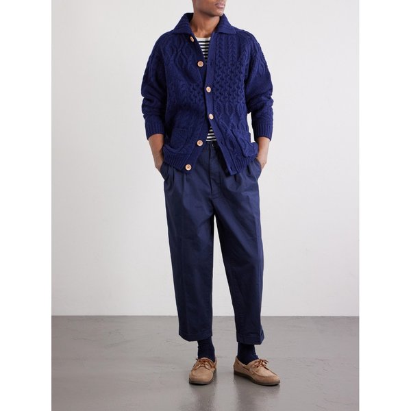 빔스 테이퍼드 크롭 플리츠 코튼 블렌드 트윌 팬츠 38063312418629016