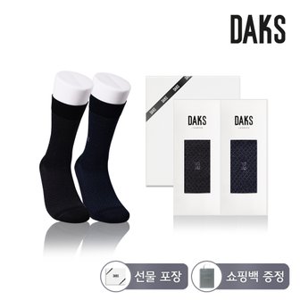 닥스 닥스양말 신사 실켓후다 격자도트 2족세트 DK24322